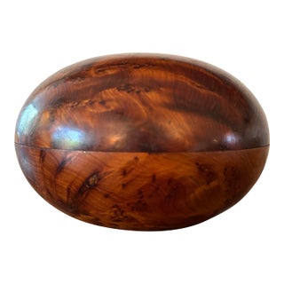 1970’s Artisian Made Burl Wood Covered Bowl For Sale