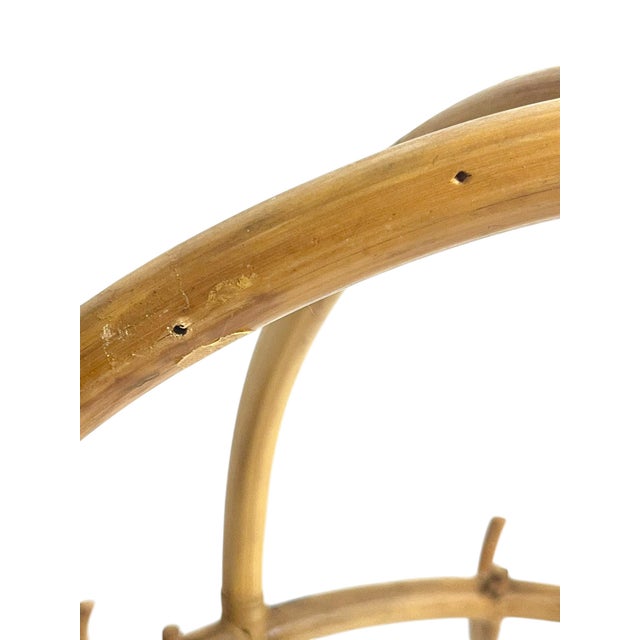 Vintage French Bamboo Rattan Dome Wall Rack | Wicker Coat & Hat Rack For Sale - Image 12 of 14