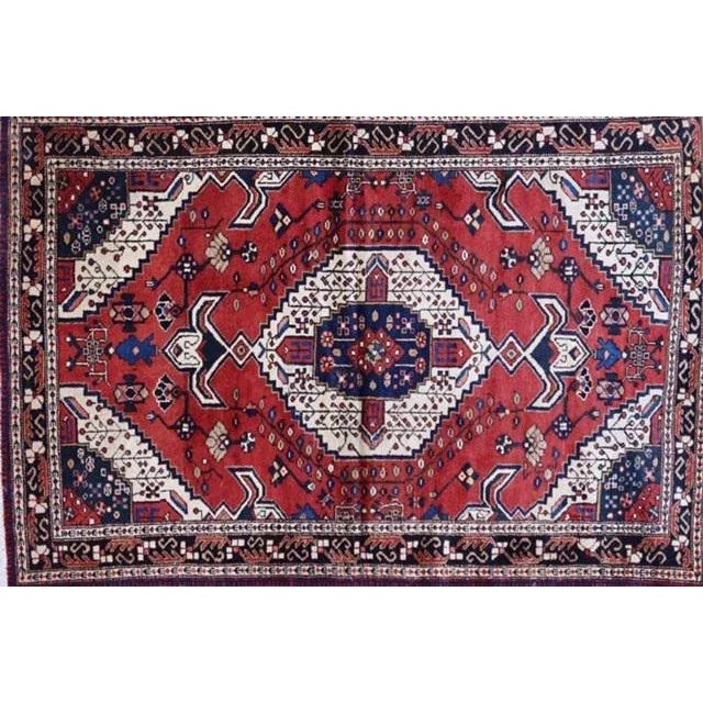 Wool pile genuine hand made semi-Vintage Persian Hamadan-