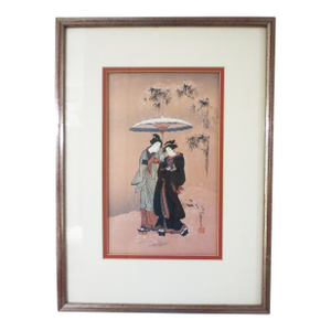 Antique Japanese Wood Block Print Color