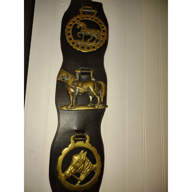 Vintage Martingale with 5 Cast Horse Brasses Mounted on Leather. These were used to decorate horses during parades and...