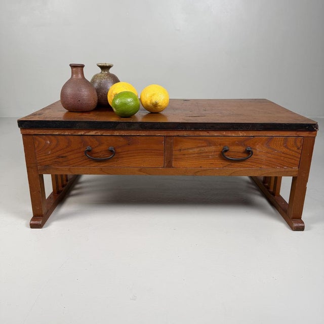 Small Low Japanese Chabudai Writing Table, 1930s For Sale - Image 4 of 11