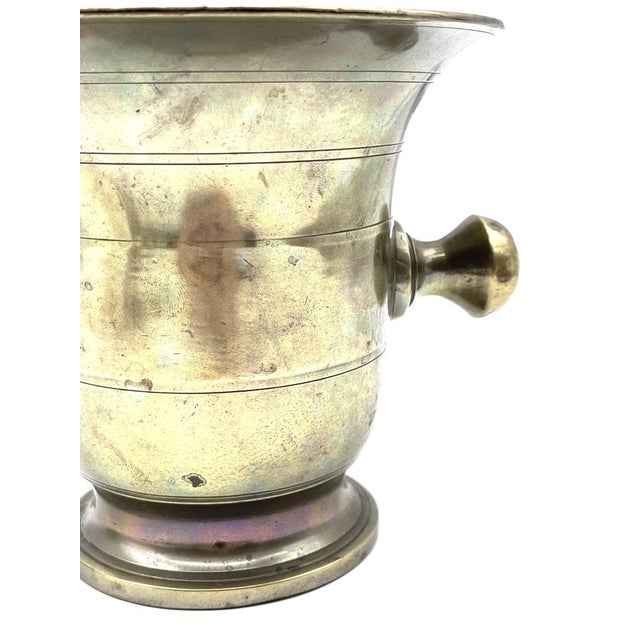 Antique Baroque Apothecary Mortar with Original Pestle Bronze, 1700s For Sale - Image 10 of 16