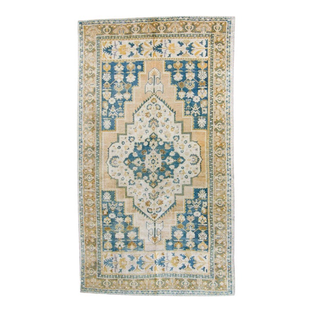 1920s Antique Anadol Oushak Medallion Hand-Knotted Rug - 7’1” X 12’6” For Sale