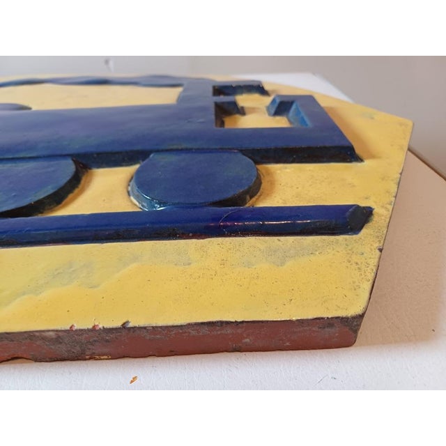 Ceramic Glazed Terracotta Plaque from SNCF, 1960 For Sale - Image 7 of 9