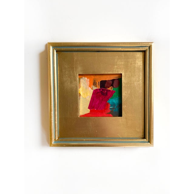 Abstract "Canyons" Pair of Framed Mini Paintings by Jessalin Beutler For Sale - Image 3 of 4