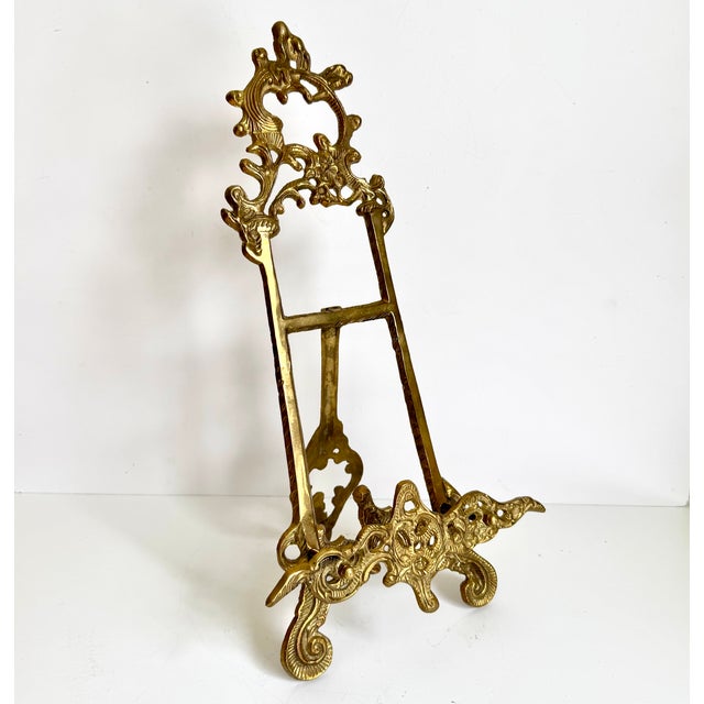 Vintage Ornate Brass Easel 15" For Sale - Image 4 of 8