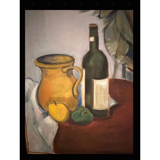 Mid-Century Modern MCM Framed Still Life Table Scene For Sale - Image 3 of 12