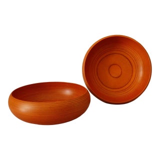 Paavo Asikainen Turned Laminate Wood Bowl - a Pair For Sale