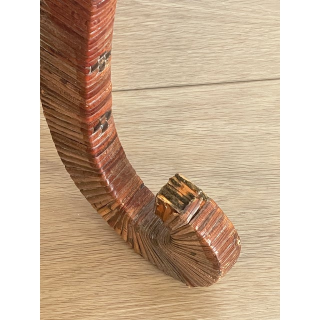 Brown Antique Victorian Rattan Curved Leg Plant Stand With Shelf For Sale - Image 8 of 12