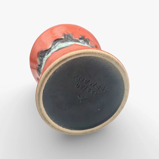Large Orange Fat Lava Ceramic Model 688/30 Vase from Dümler & Breiden, West Germany, 1970s For Sale - Image 12 of 18