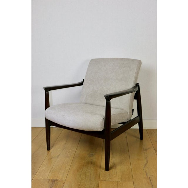 Beige Beige Light Grey Boucle GFM-64 Armchair attributed to Edmund Homa, 1970s For Sale - Image 8 of 11