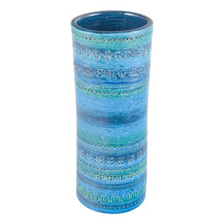 Tall Rimini Blu Series Vase in Ceramic by Aldo Londi for Bitossi, 1960s For Sale
