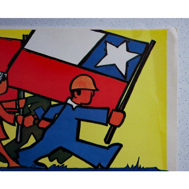 1970s 1971 Chilean Political Poster, "El Pueblo Marcha a La Ofensiva" (The People March to the Offensive), Cut For Sale - Image 5 of 5