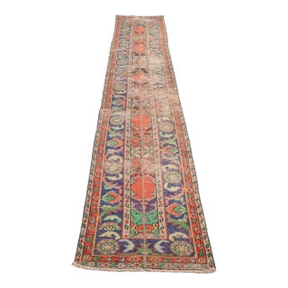 Mid 20th Century Kurdish Anatolian Floral Runner For Sale