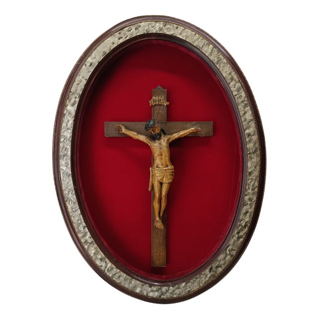 Carving of Christ in Frame, 1890s For Sale