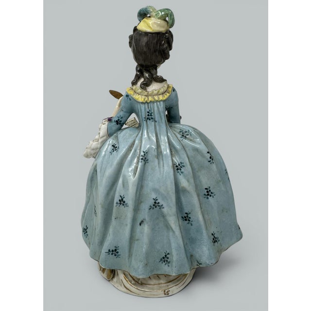 Antique Sitzendorf German Porcelain China Dancing Male Female Figure Group 19Ct For Sale - Image 6 of 9