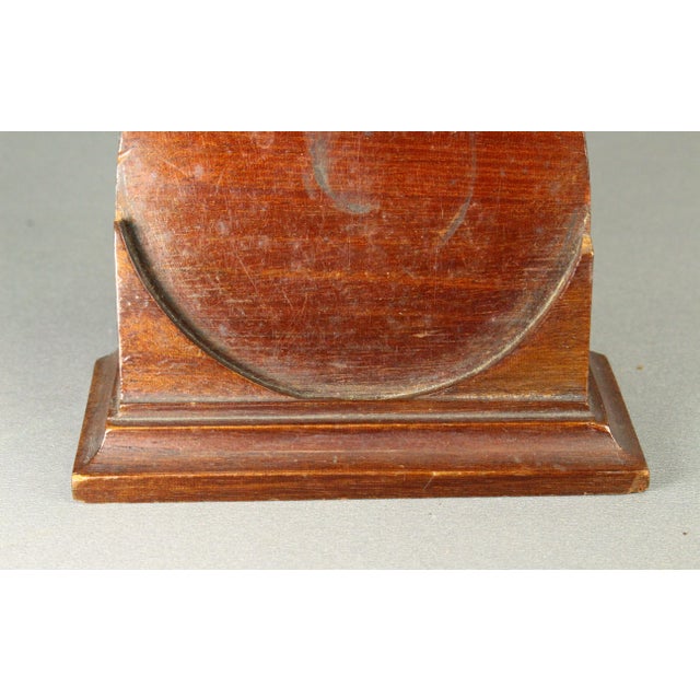 Wood Flame Mahogany Desk Clock Pocket Watch Base or Miniature Stand 2.75" Diameter For Sale - Image 7 of 17
