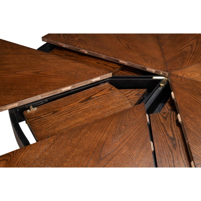 Brown Warm Brown Oak Expanding Dining Table - 71" For Sale - Image 8 of 11