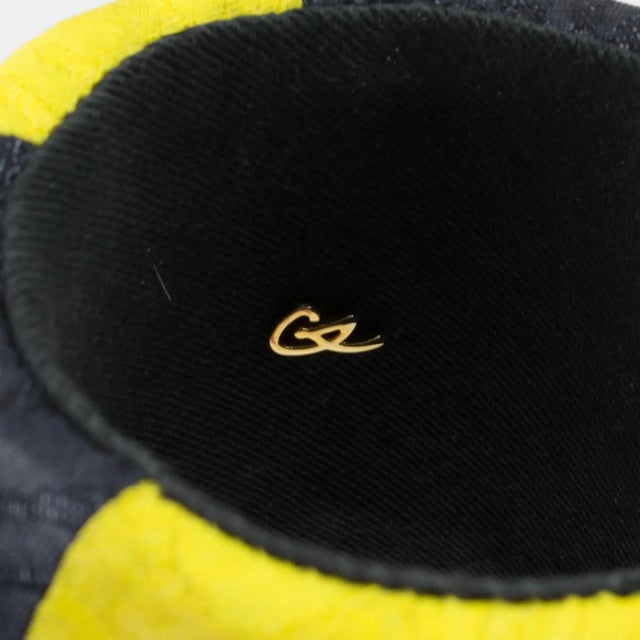 Textile Christian Lacroix Runway Bracelet Bangle Yellow and Black Fabric For Sale - Image 7 of 16