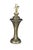 Pair of Art Deco Hollywood Regency style brass table lamps displays a striking, architectural silhouette defined by...