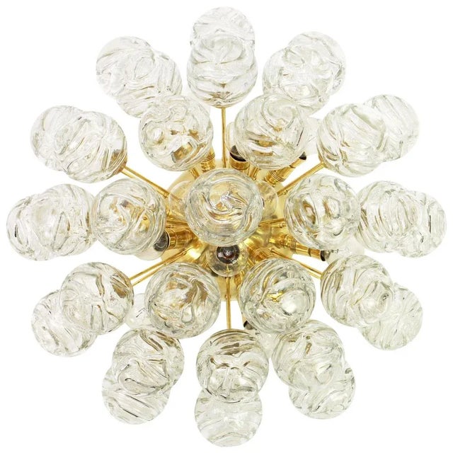 Metal Glass Sputnik Flush Mount Snowballs from Doria, Germany, 1970s For Sale - Image 7 of 7
