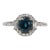 1.7Ct Teal Sapphire Ring With a Diamond Halo: Solid 14k Gold, Size 6.75 For Sale