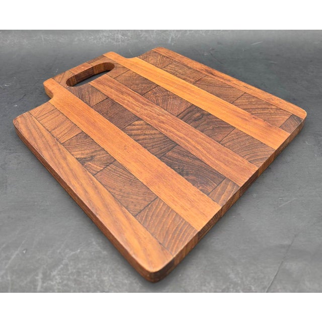Mid 20th Century Danish Staved Teak Wood Charcuterie & Cheese Board For Sale In Miami - Image 6 of 11
