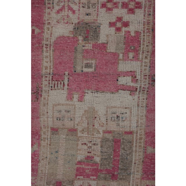 1960s Distressed Human Pictorial Kurdish Runner Rug For Sale - Image 10 of 13