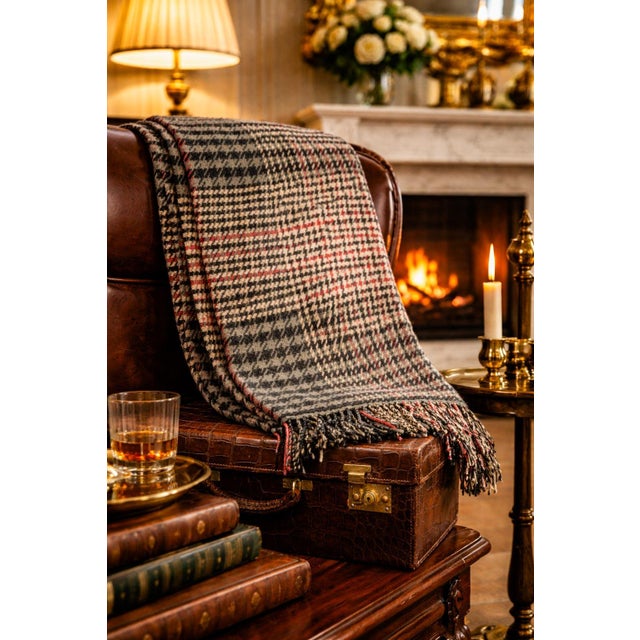 Elevate your living space with the refined elegance of the Ralph Lauren Double RRL Multicolor Plaid Wool-Cashmere Throw...