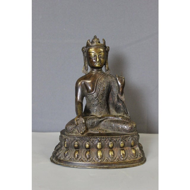 19th Century Bronze Buddha Amoghasiddhi, Nepal, 1890s For Sale - Image 8 of 15