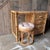 Brown Vintage Bamboo Dressing Table with Drawers and Cushioned Stool, Set of 2 For Sale - Image 8 of 11