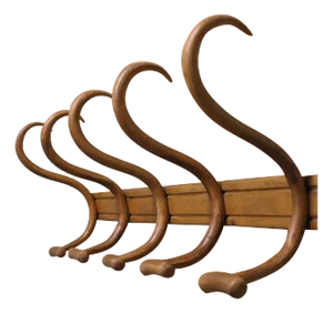 Antique Hat and Coat Hooks in Bentwood, 1900