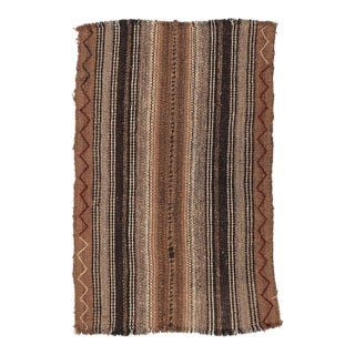 Small Vintage Brown Kilim Rug - 2`1″ X 3`2″ For Sale