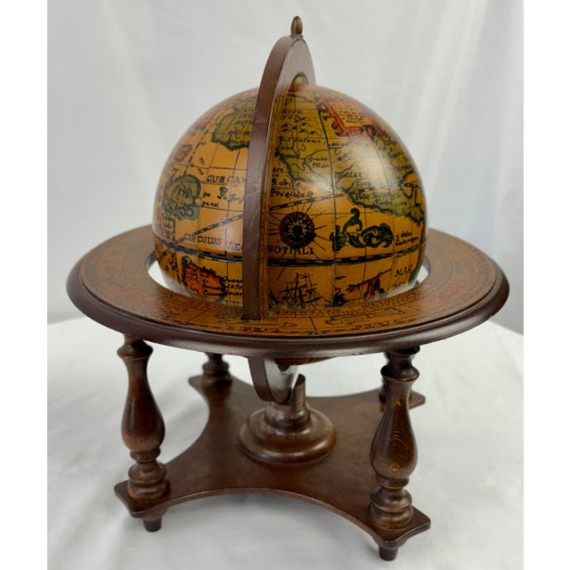 Italian Old World Zodiac Globe on Wooden Stand – Vintage Celestial Library Decor For Sale - Image 4 of 11