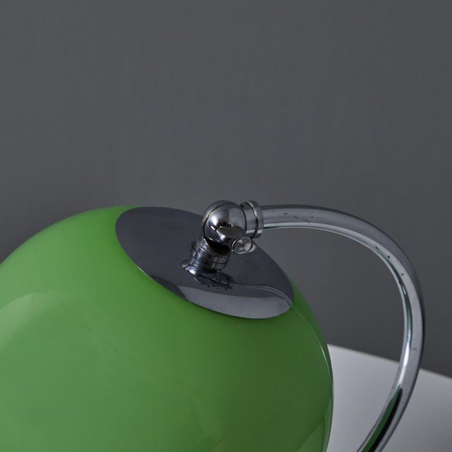 1950s Mauri Almari Chrome and Opaline Green Glass Table Lamp for Idman Oy For Sale - Image 16 of 18
