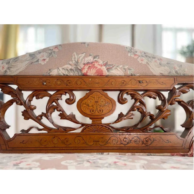 Early 20th Century Antique Victorian Settee For Sale - Image 5 of 12