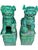 A Pair of Large Chinese Foo Dog Garden Statues in Green Glaze For Sale In New York - Image 6 of 6