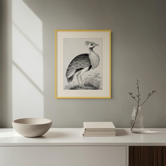Great Bustard Bird — Black & White Fine Art Print | Unframed For Sale - Image 4 of 5