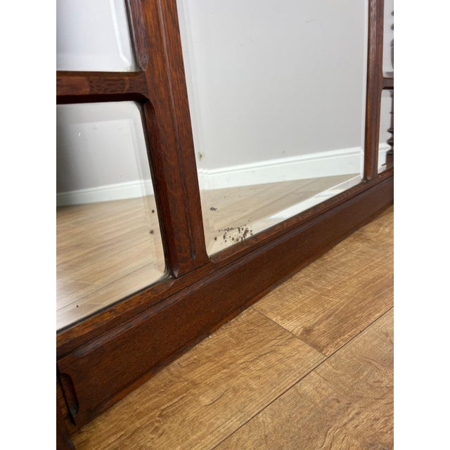 Antique French Oak Wall Mirrorin Bevelled Glass Wall Frame For Sale - Image 6 of 14