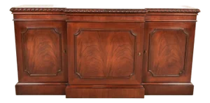 Baker Furniture Historic Charleston Georgian Flame Mahogany Breakfront Sideboard or Bar Cabinet