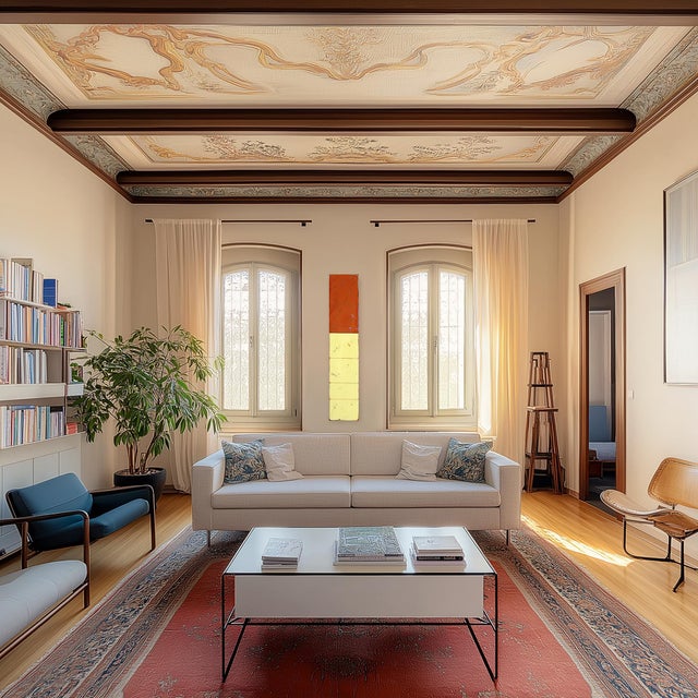 Yellow Tall Sunspot 39 - Modern Shiny Resin Minimalist Two Tone Red Yellow Abstract Original Artwork by Ricky Hunt For Sale - Image 8 of 9