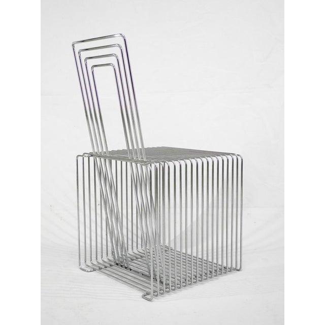 Set of Wire Cube Chairs with Insertable Backrests attributed to Verner Panton, 1970s For Sale - Image 10 of 15