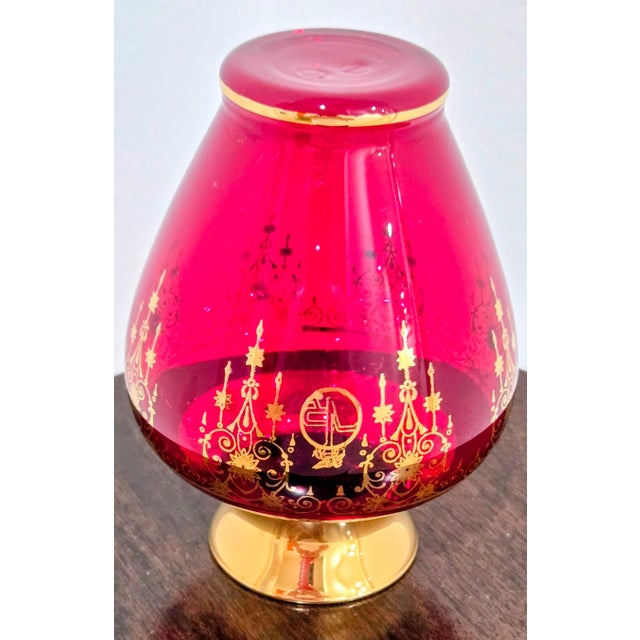 Ruby Red Murano-Style Ruby Red Glass Bud Vase – Vr Winged Lion Mark, 24k Gold For Sale - Image 8 of 9