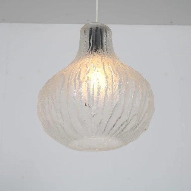 Frosted Glass Hanging Lamp, Austria, 1960s For Sale - Image 8 of 11