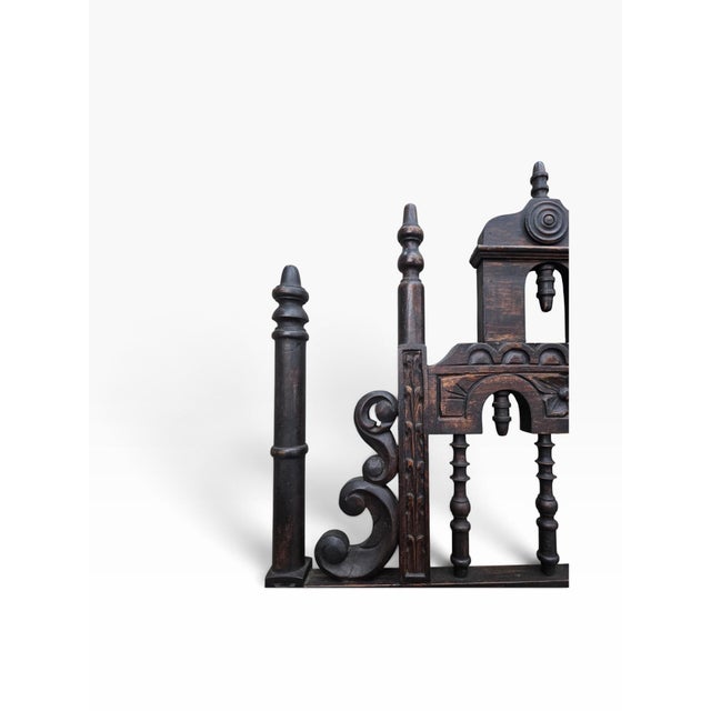 Pagoda Spanish Revival Spindle Carved Headboard Full For Sale - Image 10 of 11