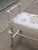 Vintage Chic Turned-Leg Cream Boho Bench For Sale - Image 9 of 13