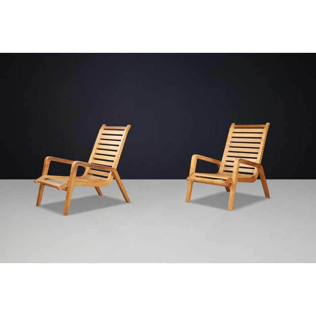 Sculptural Ashwood Lounge Chairs by Jan Vaněk, 1960s, Set of 2 For Sale - Image 6 of 10