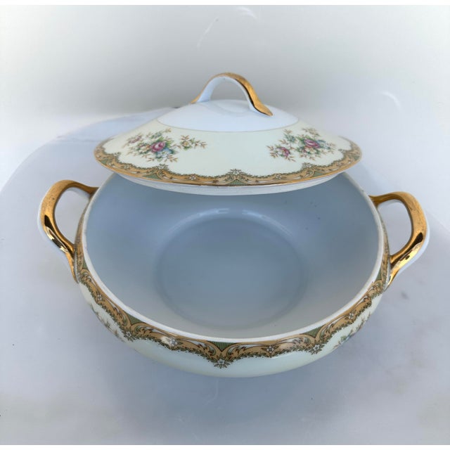 Vintage Covered Vegetable Serving Dish possibly Noritake, Gold trim with floral pattern. Perfect to mix and match with...