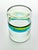 4 Mexican Handblown Aqua Blue Lime Green Banded Tumbler Drinking Glasses For Sale In Dallas - Image 6 of 6